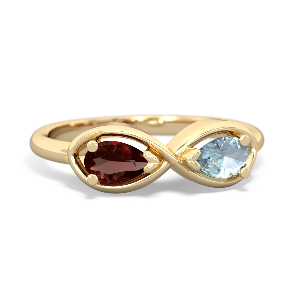 Garnet Infinity 14K Yellow Gold ring R5050