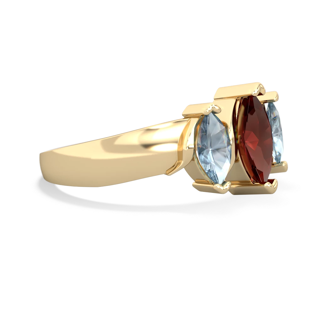 Garnet Three Peeks 14K Yellow Gold ring R2433