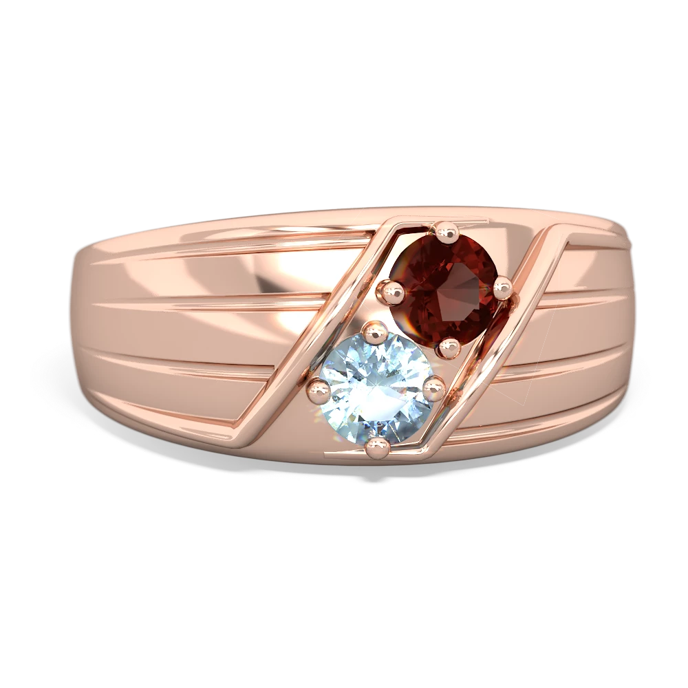 Garnet Men's Streamline 14K Rose Gold ring R0460