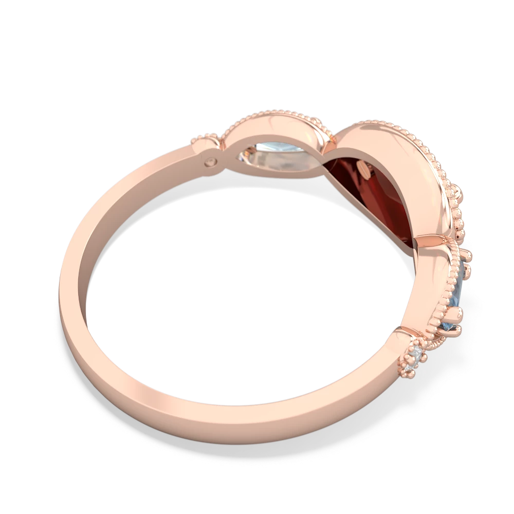 Garnet Milgrain Marquise 14K Rose Gold ring R5700