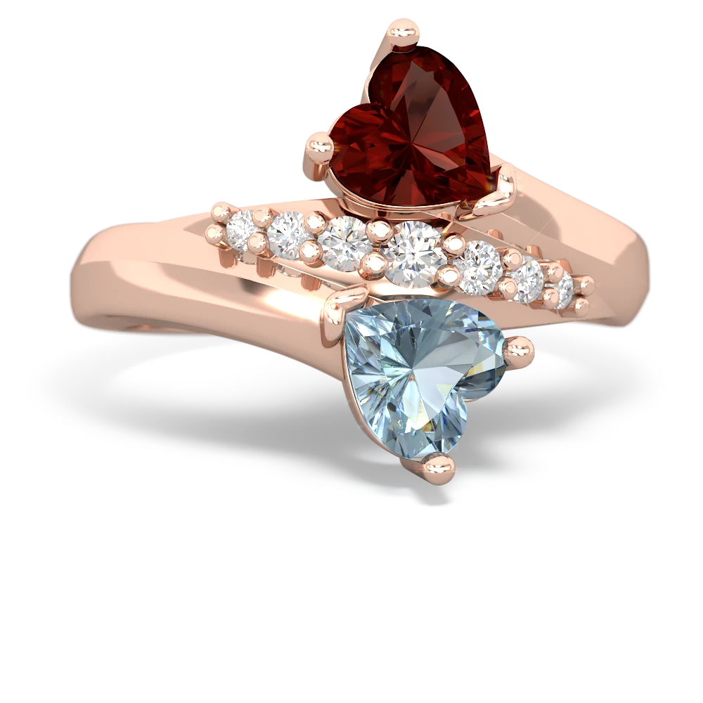 Garnet Heart To Heart 14K Rose Gold ring R2064