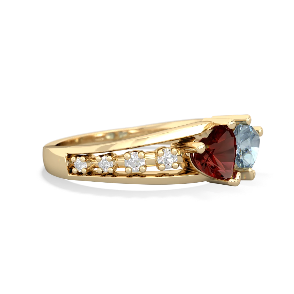 Garnet Heart To Heart 14K Yellow Gold ring R3342