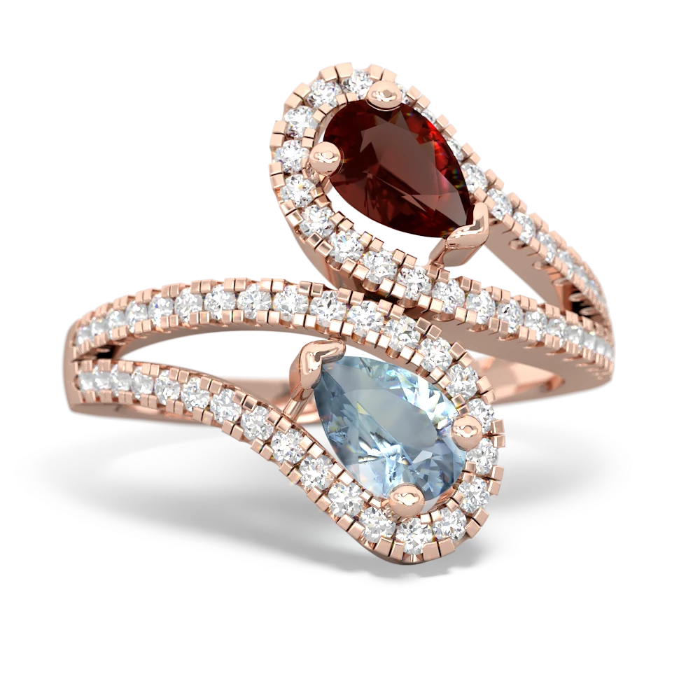 Garnet Diamond Dazzler 14K Rose Gold ring R3000