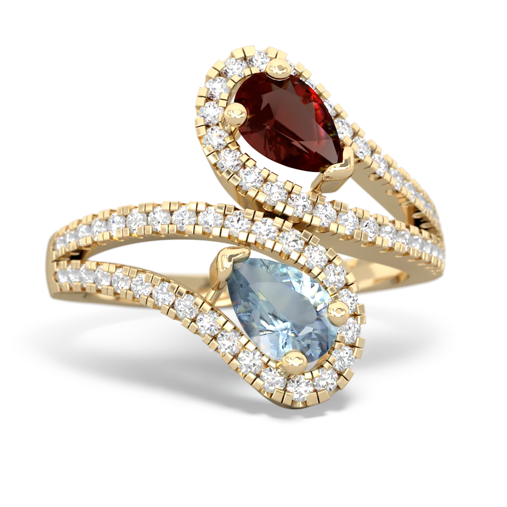 Garnet Diamond Dazzler 14K Yellow Gold ring R3000