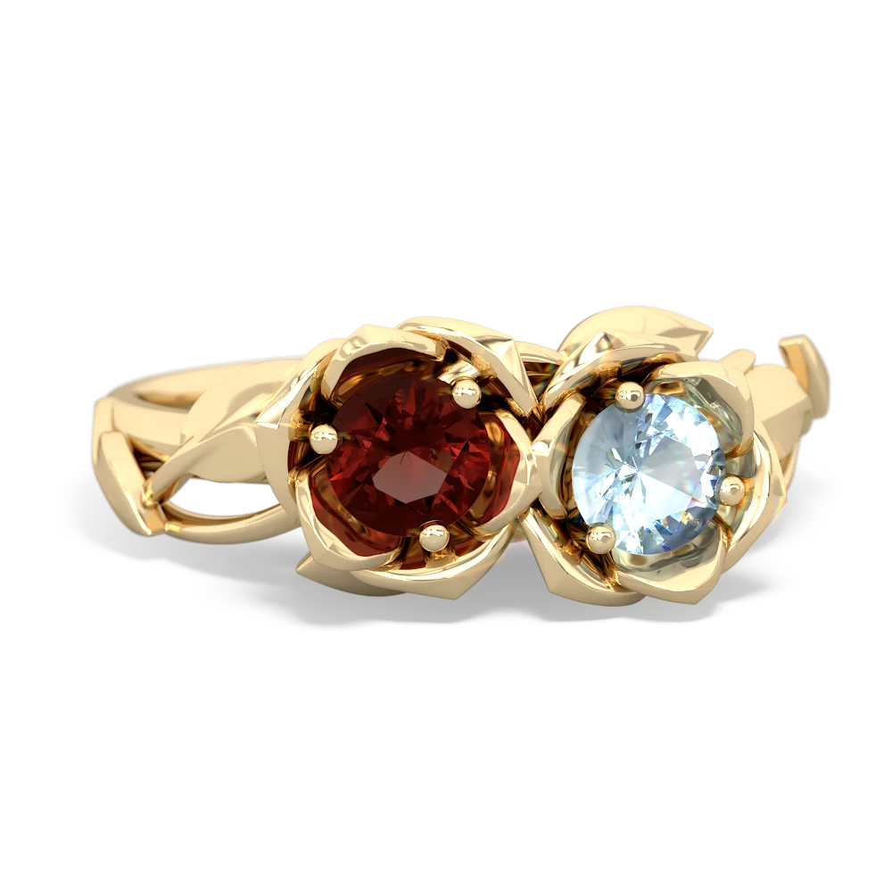 Garnet Rose Garden 14K Yellow Gold ring R5510