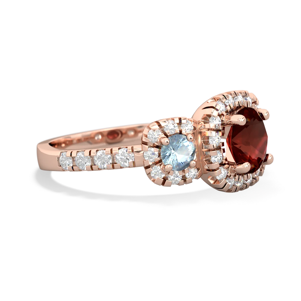 Garnet Regal Halo 14K Rose Gold ring R5350