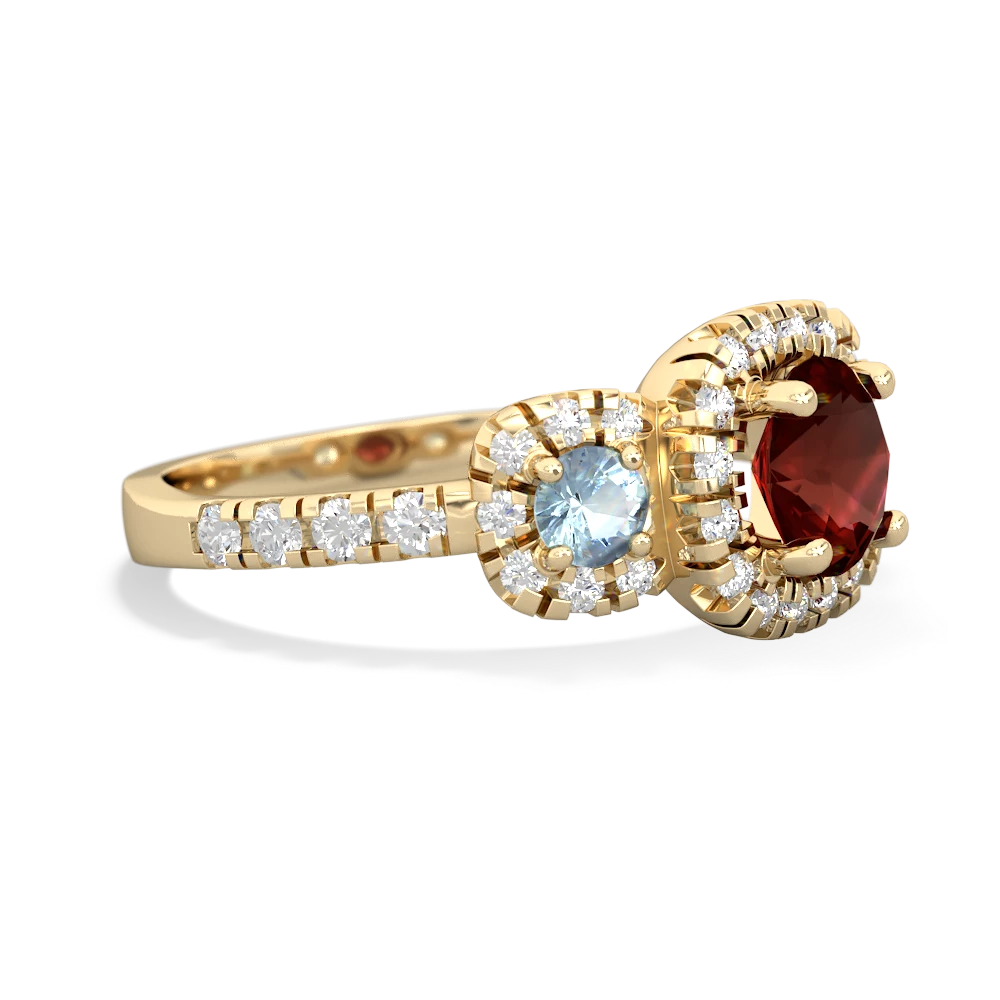 Garnet Regal Halo 14K Yellow Gold ring R5350