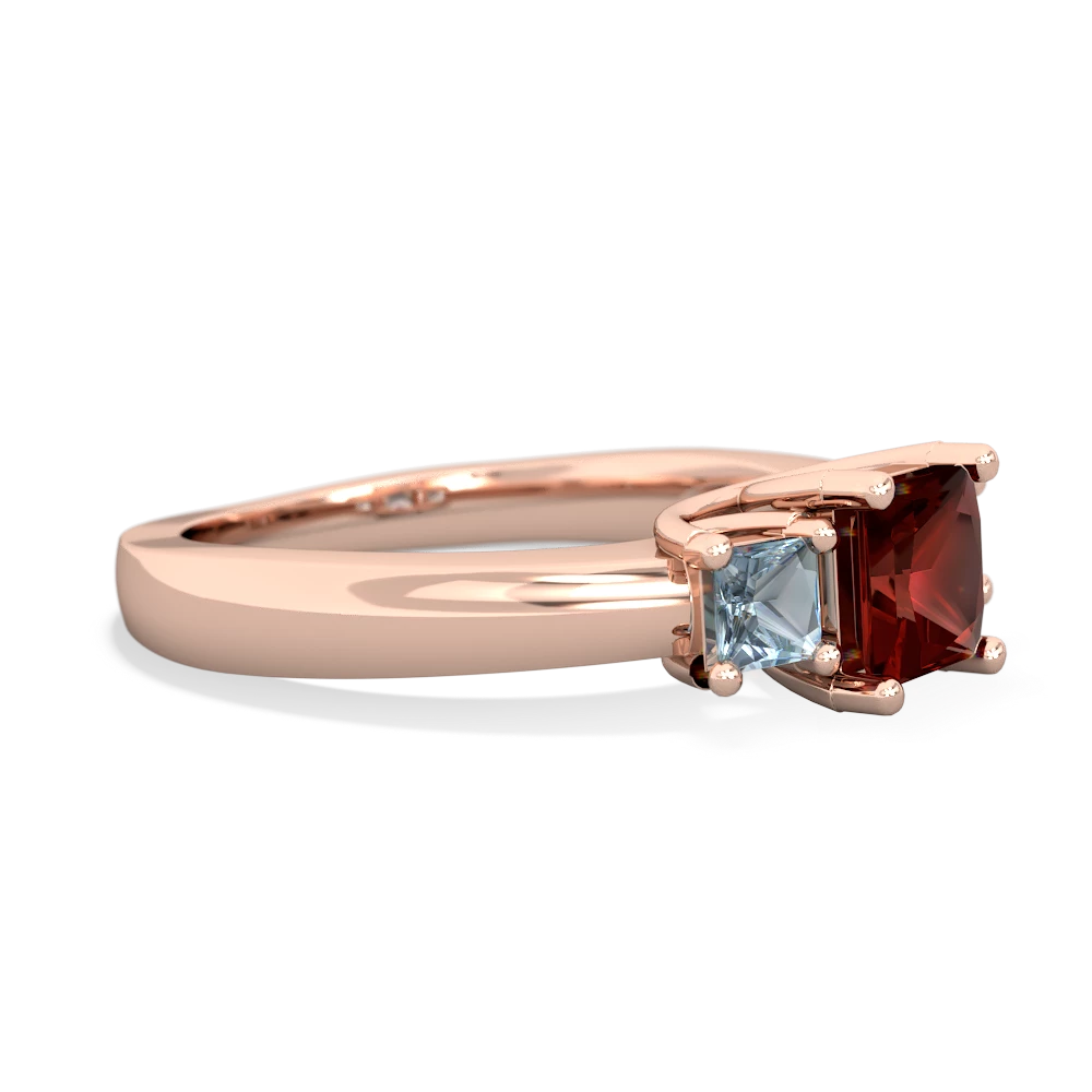 Garnet Three Stone Trellis 14K Rose Gold ring R4015