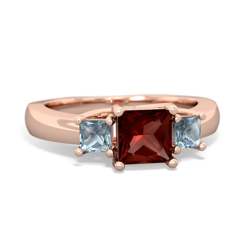 Garnet Three Stone Trellis 14K Rose Gold ring R4015