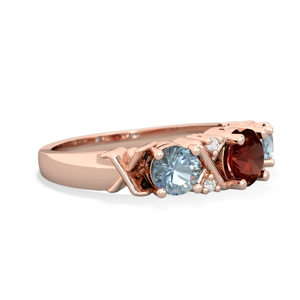 Garnet Hugs And Kisses 14K Rose Gold ring R5016