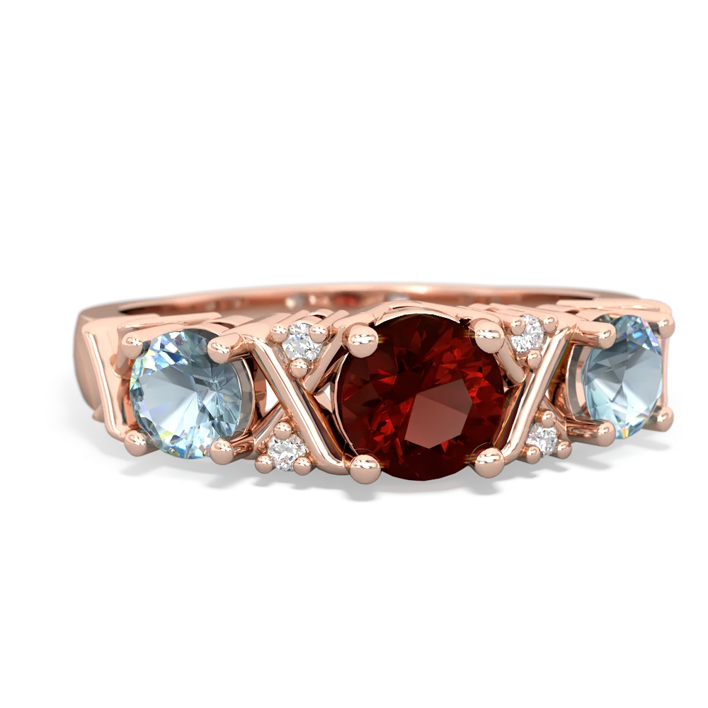 Garnet Hugs And Kisses 14K Rose Gold ring R5016