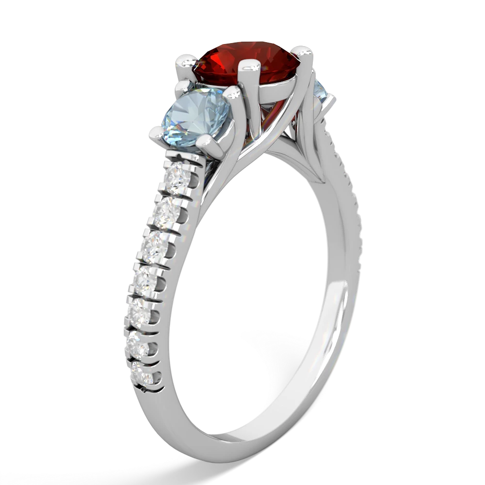 Garnet Pave Trellis 14K White Gold ring R5500