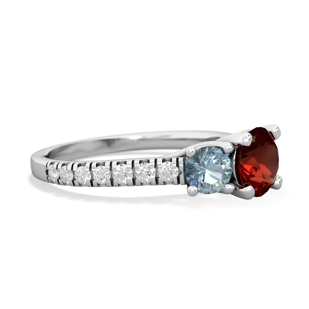 Garnet Pave Trellis 14K White Gold ring R5500