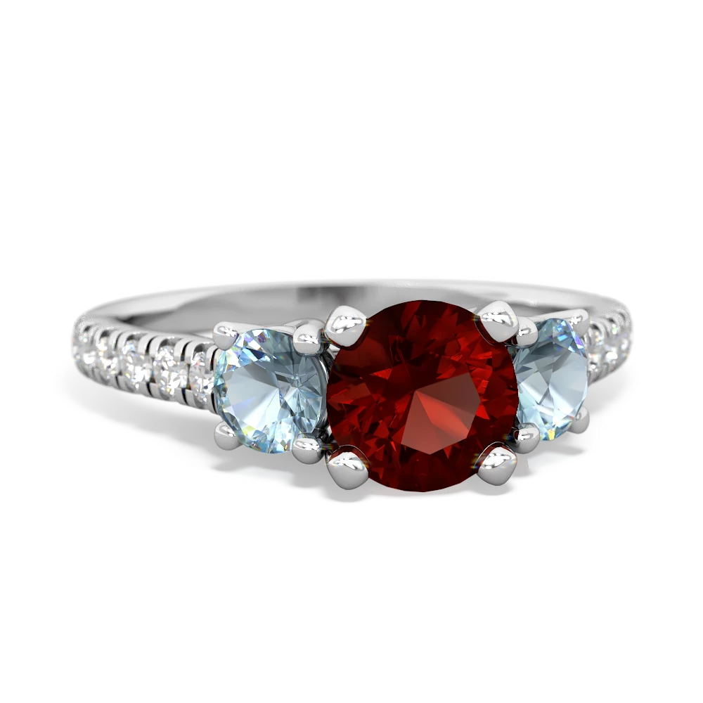 Garnet Pave Trellis 14K White Gold ring R5500