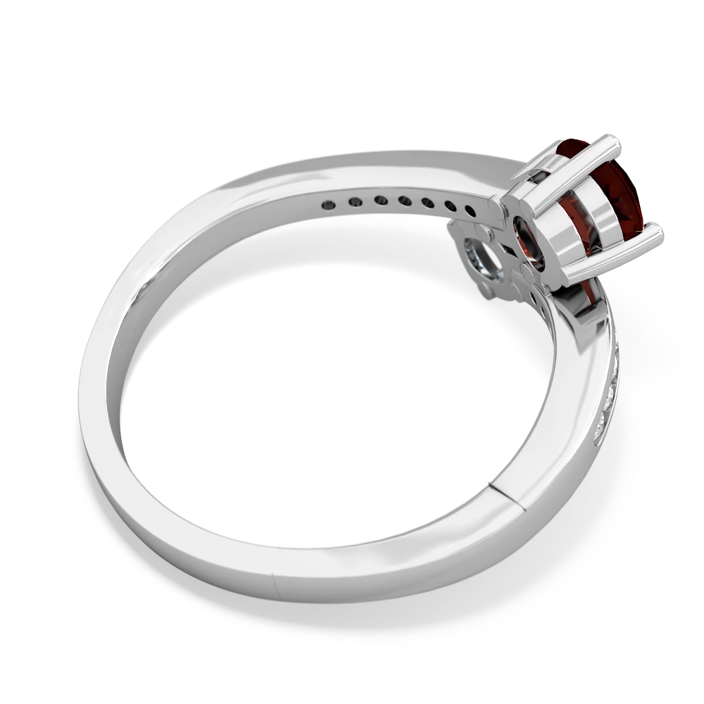 Garnet Channel Set Two Stone 14K White Gold ring R5303