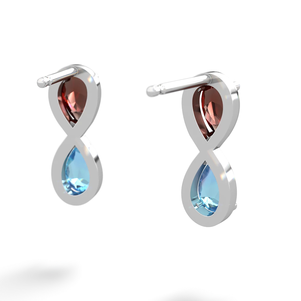 Garnet Infinity 14K White Gold earrings E5050