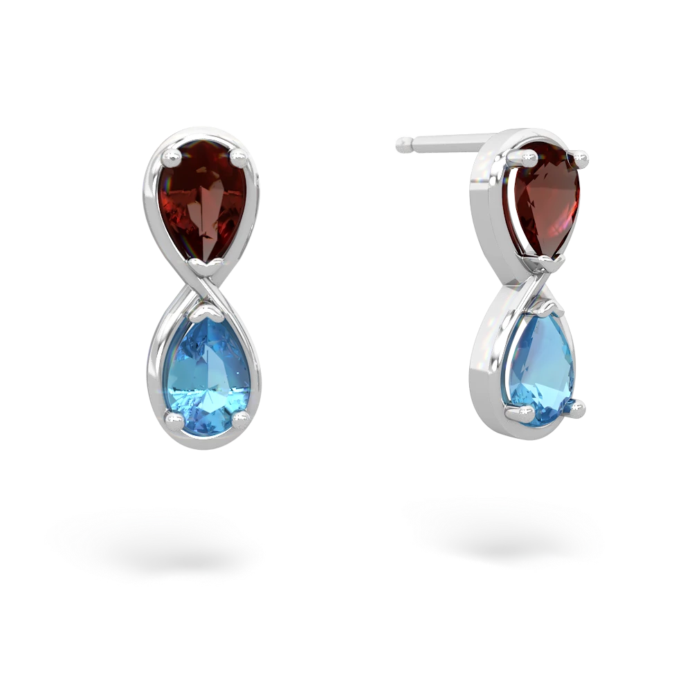 Garnet Infinity 14K White Gold earrings E5050