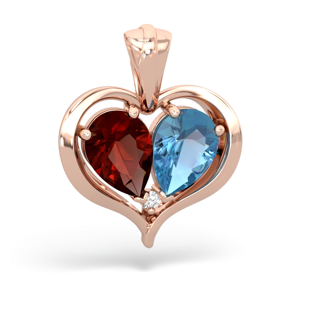 Garnet Two Become One 14K Rose Gold pendant P5330