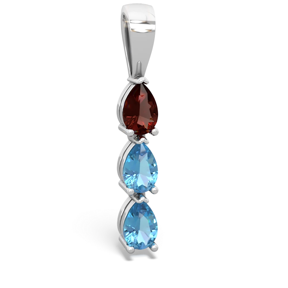 Garnet Dew Drops 14K White Gold pendant P2251