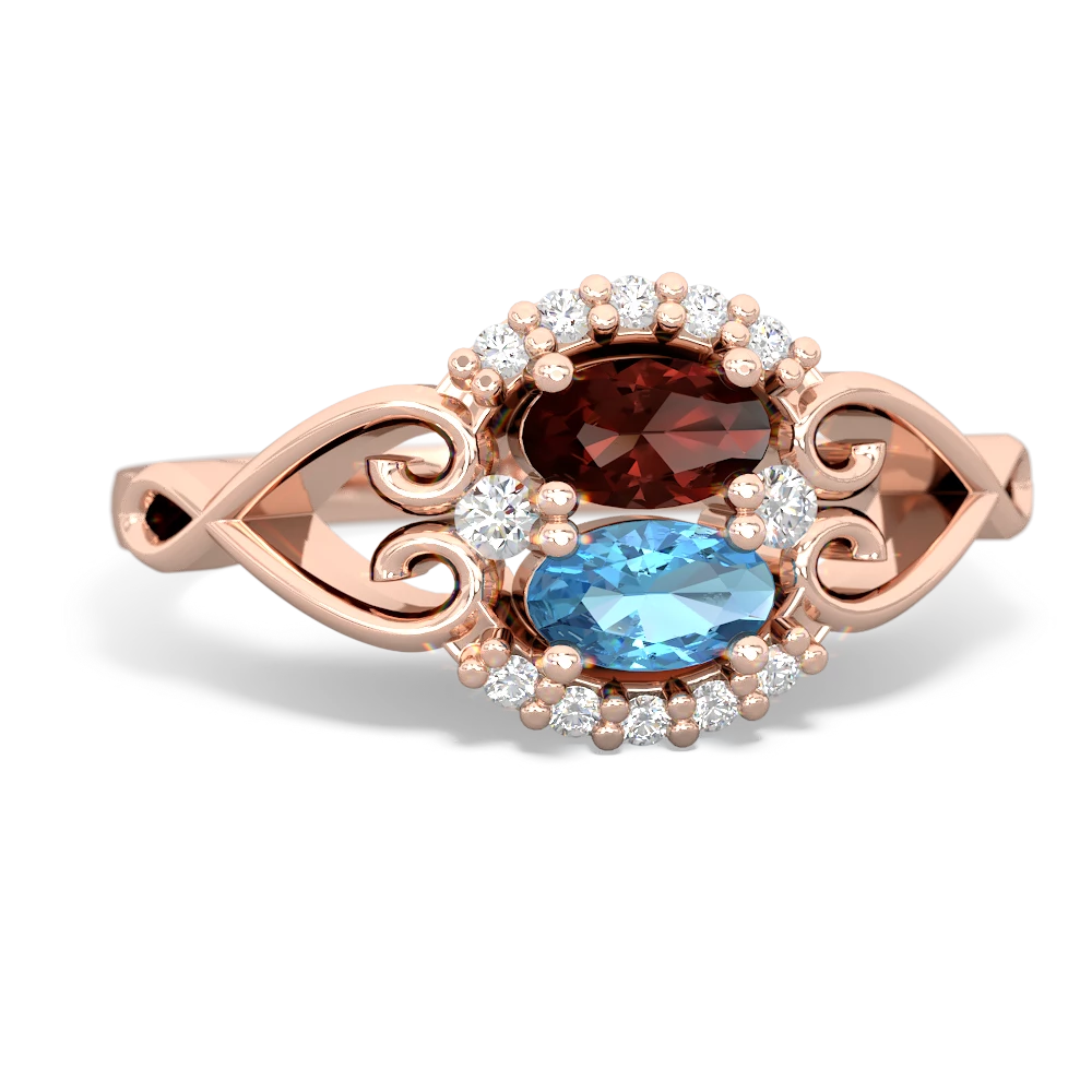 Garnet Love Nest 14K Rose Gold ring R5860