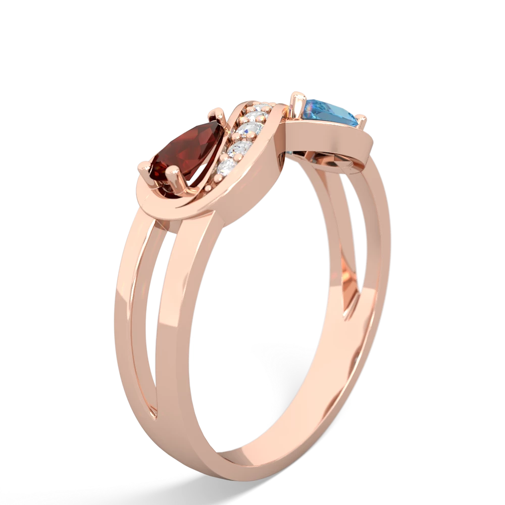 Garnet Diamond Infinity 14K Rose Gold ring R5390