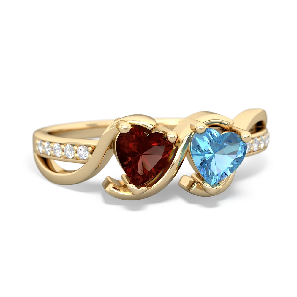 Garnet Side By Side 14K Yellow Gold ring R3090