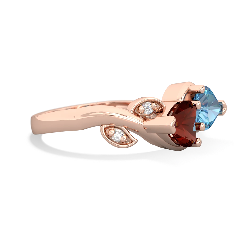 Garnet Floral Elegance 14K Rose Gold ring R5790