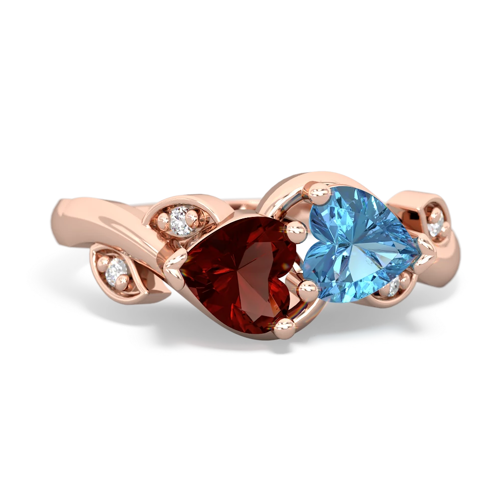 Garnet Floral Elegance 14K Rose Gold ring R5790