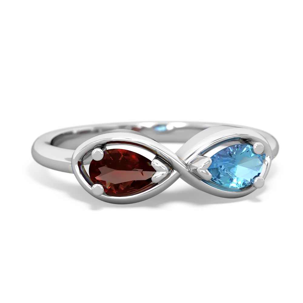 Garnet Infinity 14K White Gold ring R5050