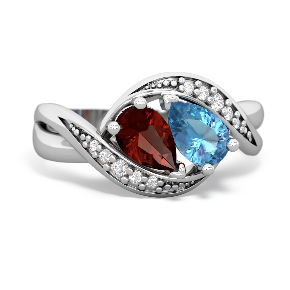 Garnet Summer Winds 14K White Gold ring R5342