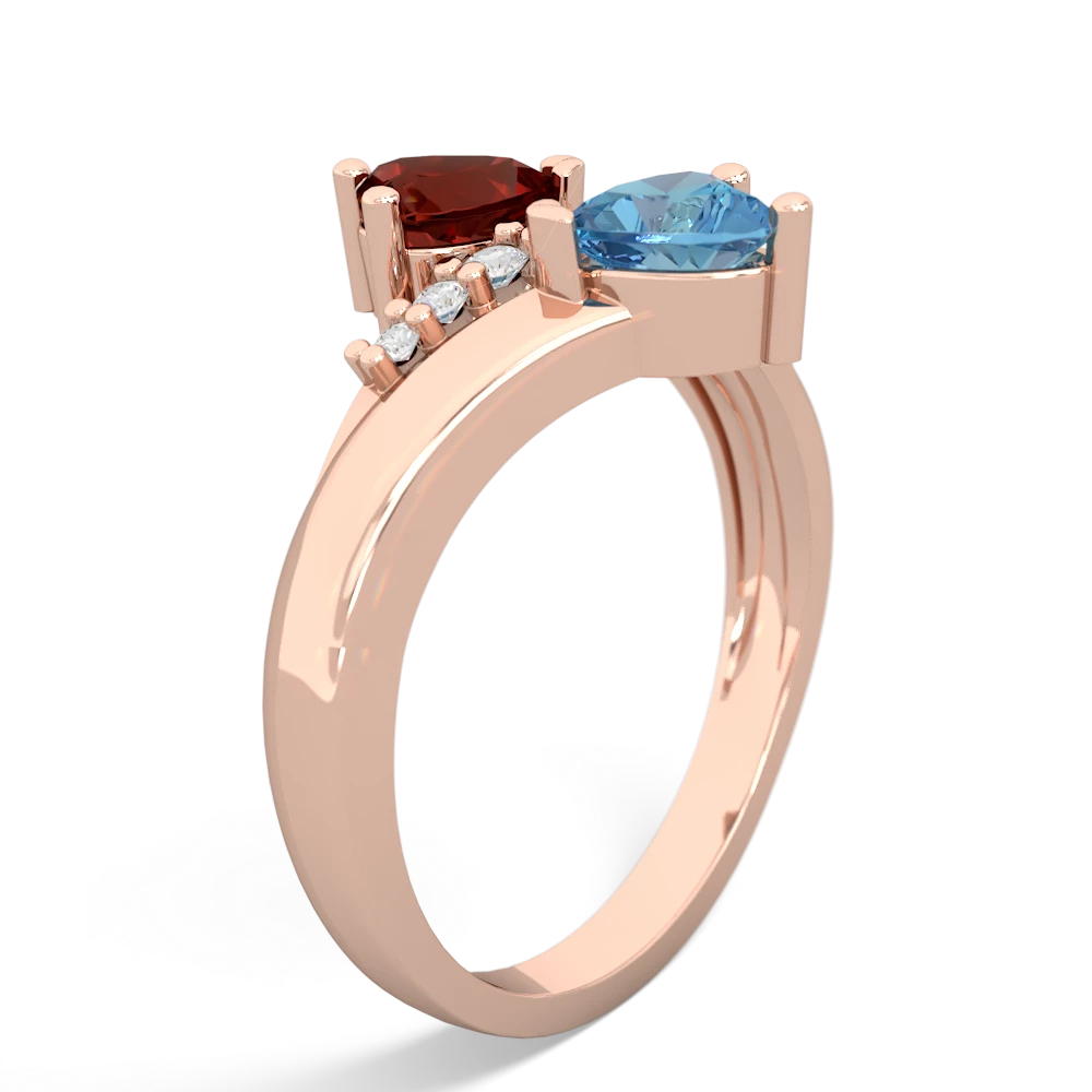 Garnet Heart To Heart 14K Rose Gold ring R2064