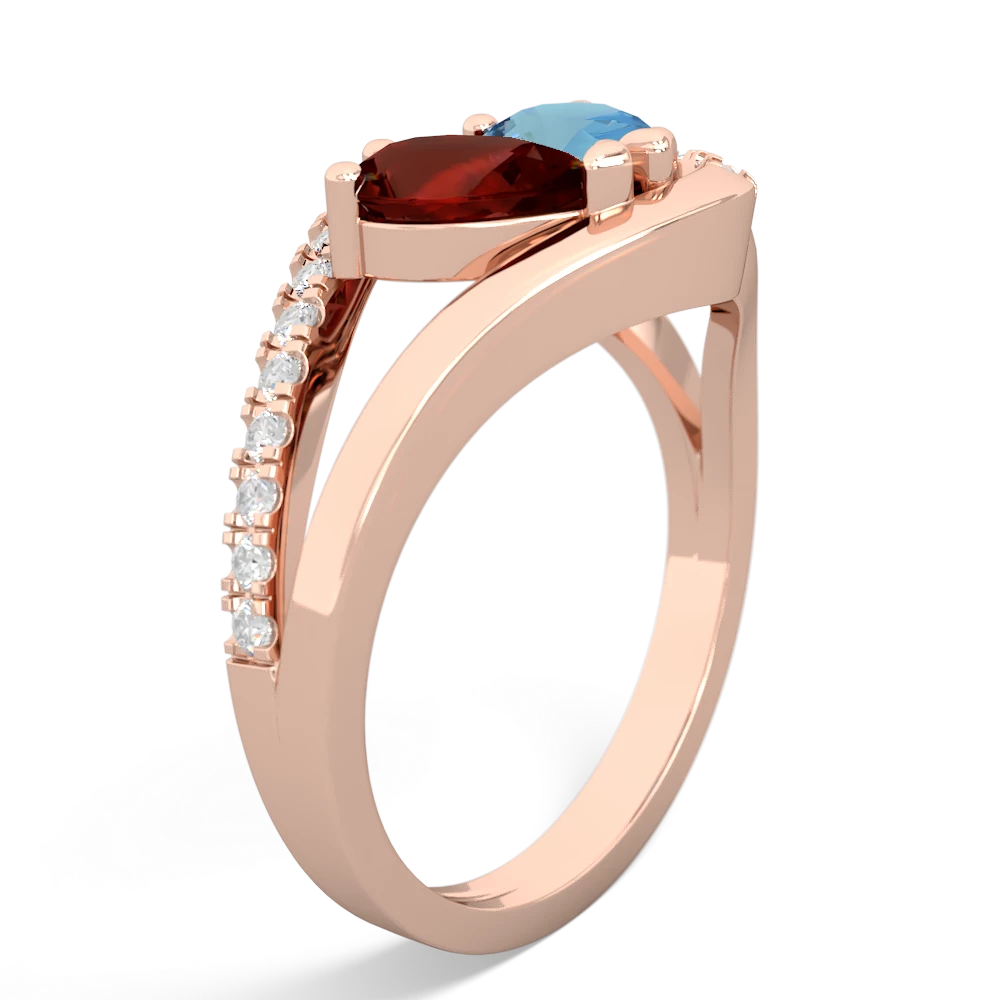 Garnet Nestled Heart Keepsake 14K Rose Gold ring R5650