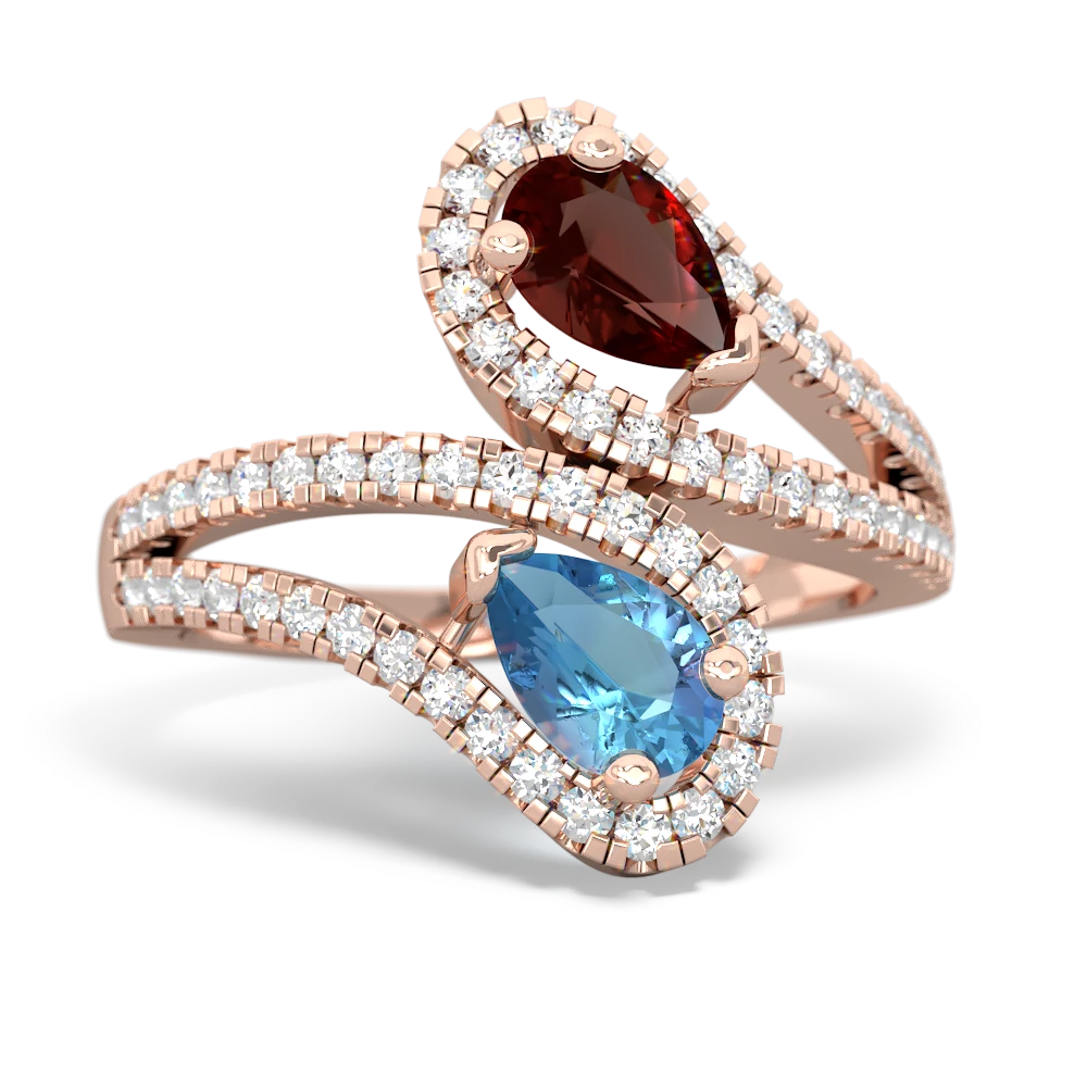 Garnet Diamond Dazzler 14K Rose Gold ring R3000