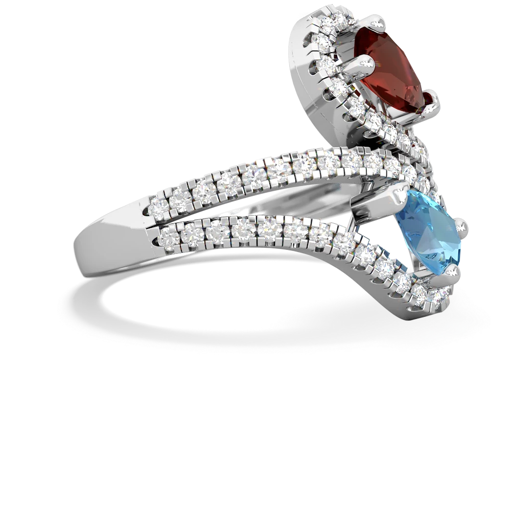 Garnet Diamond Dazzler 14K White Gold ring R3000