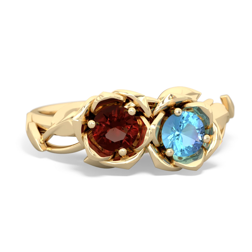 Garnet Rose Garden 14K Yellow Gold ring R5510