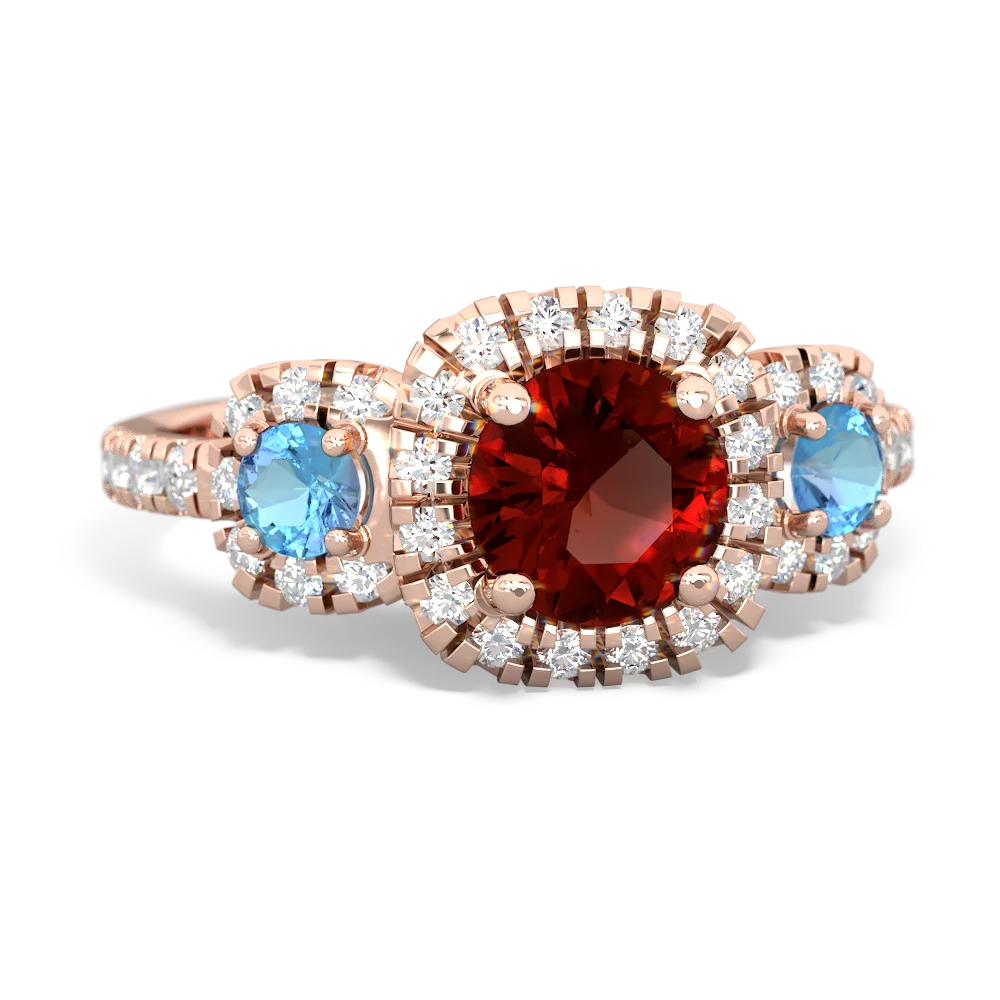 Garnet Regal Halo 14K Rose Gold ring R5350