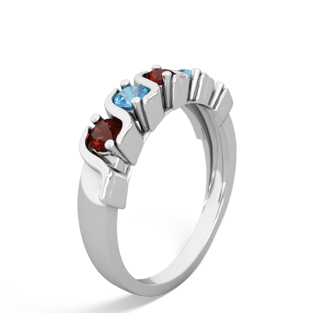 Garnet Anniversary Band 14K White Gold ring R2089