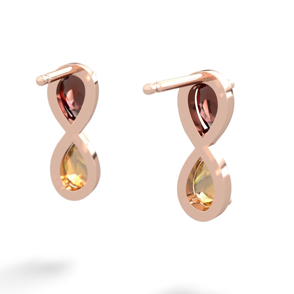 Garnet Infinity 14K Rose Gold earrings E5050