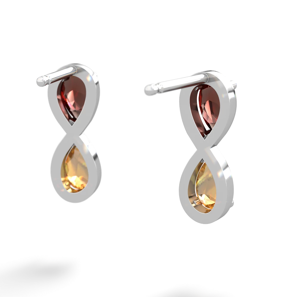 Garnet Infinity 14K White Gold earrings E5050