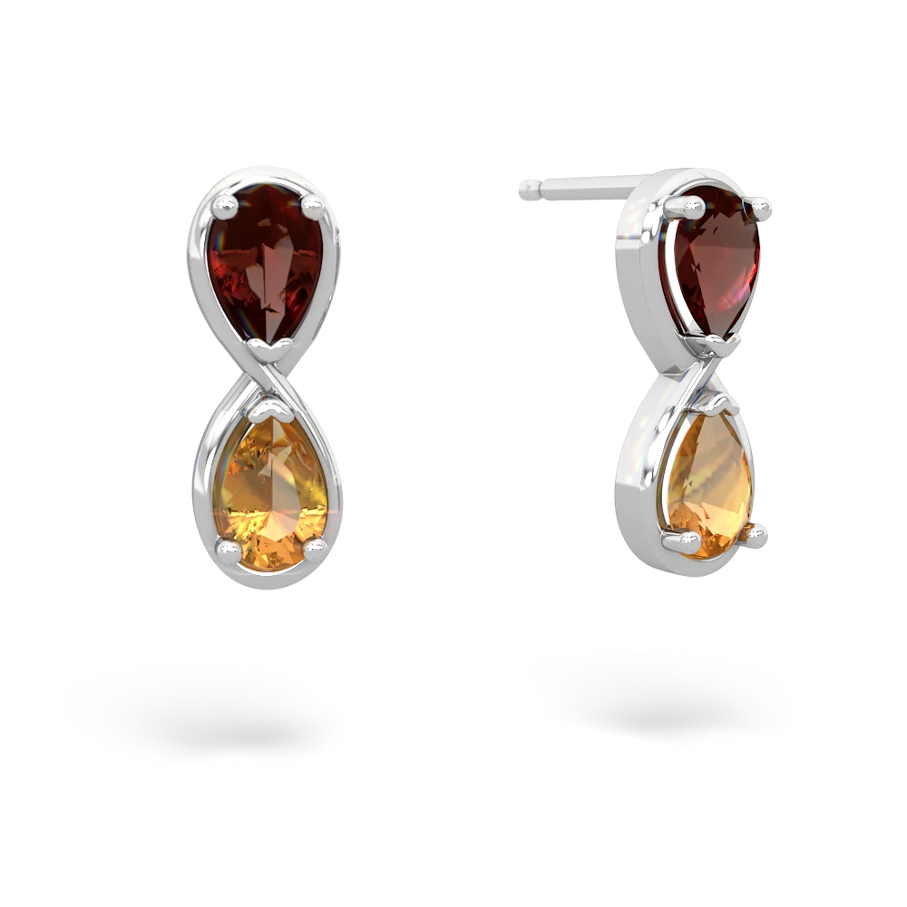 Garnet Infinity 14K White Gold earrings E5050