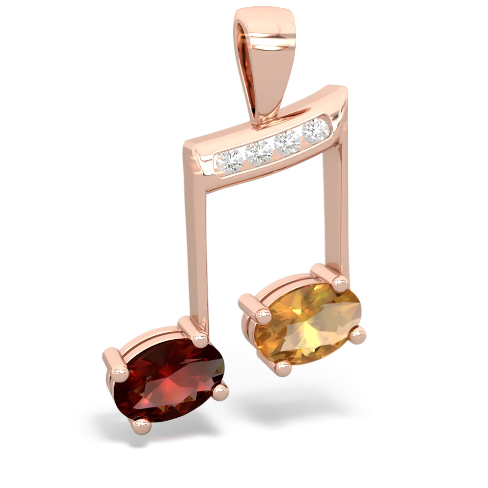 Garnet Color Of Music 14K Rose Gold pendant P3334