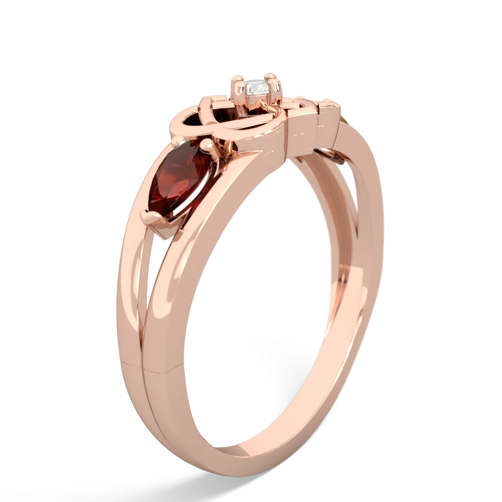 Garnet Hearts Intertwined 14K Rose Gold ring R5880