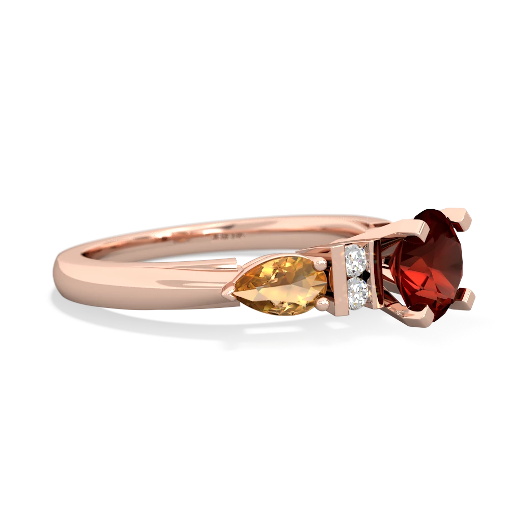 Garnet 6Mm Round Eternal Embrace Engagement 14K Rose Gold ring R2005