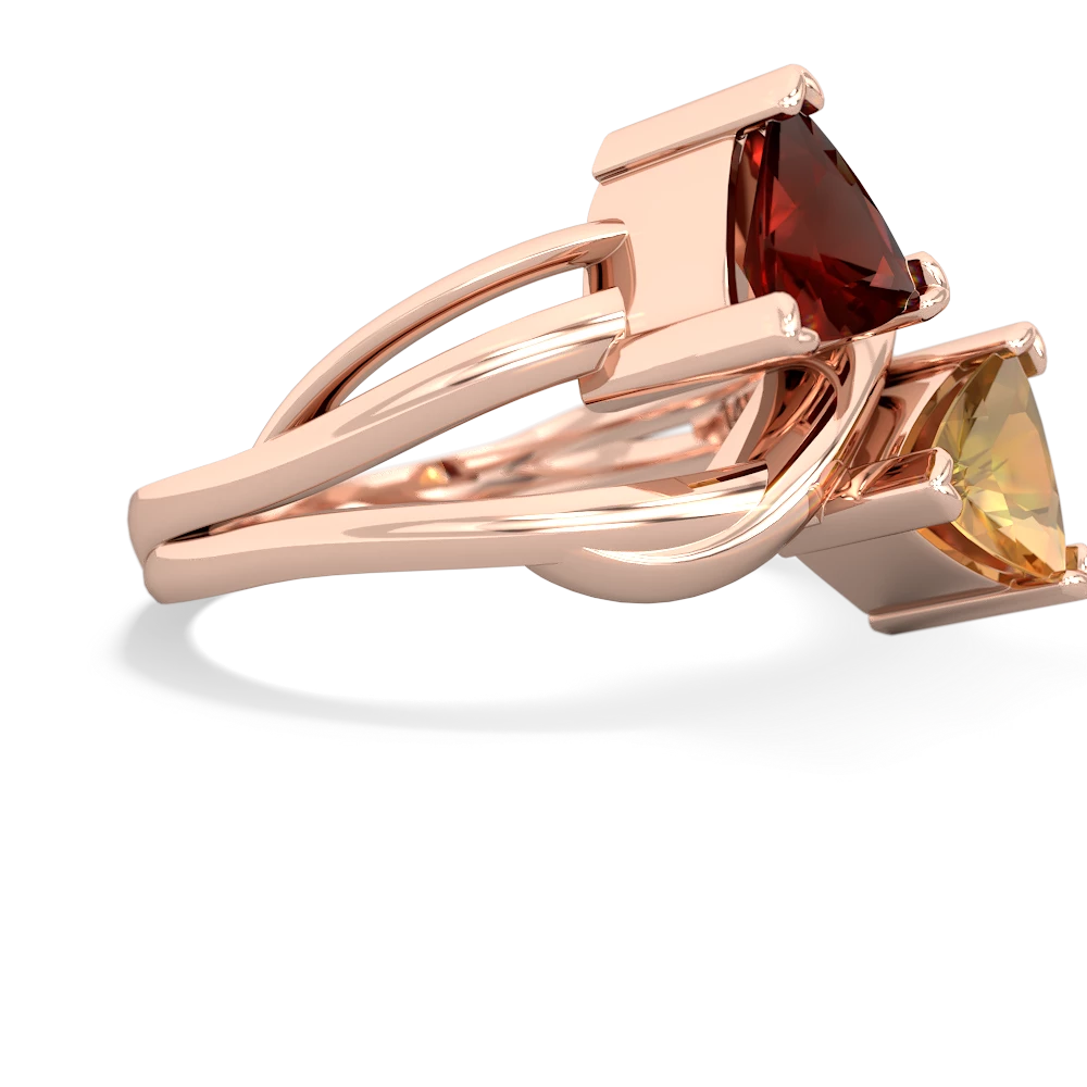 Garnet Split Band Swirl 14K Rose Gold ring R2341