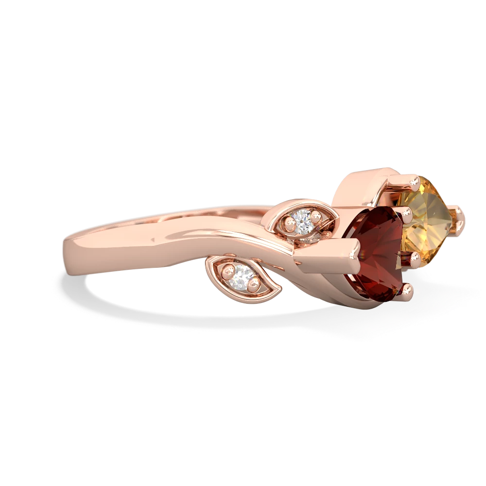 Garnet Floral Elegance 14K Rose Gold ring R5790