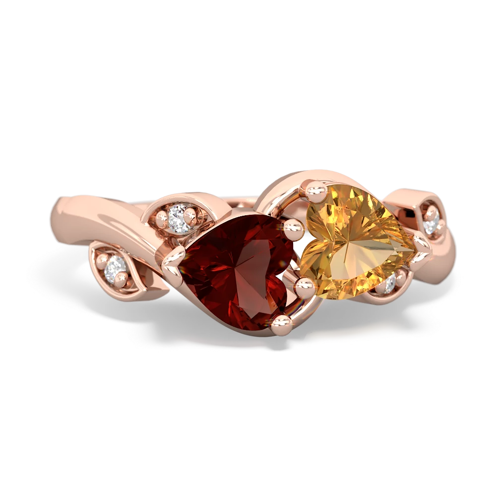 Garnet Floral Elegance 14K Rose Gold ring R5790