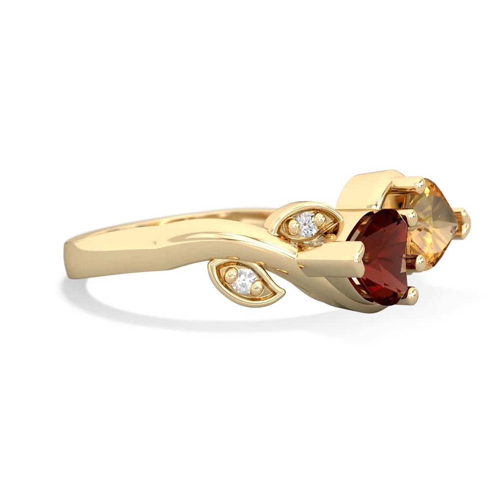 Garnet Floral Elegance 14K Yellow Gold ring R5790