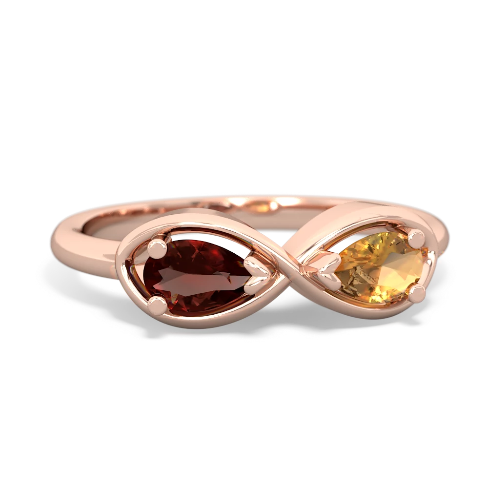 Garnet Infinity 14K Rose Gold ring R5050