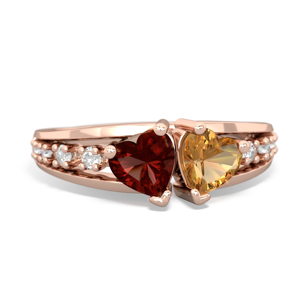 Garnet Heart To Heart 14K Rose Gold ring R3342