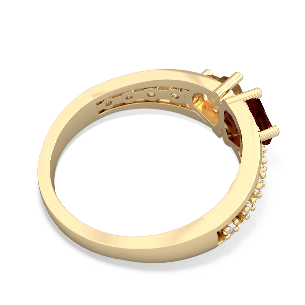 Garnet Heart To Heart 14K Yellow Gold ring R3342